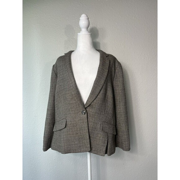 Talbots Women's Sz 18 XL Tan Wool Blend Jackiet Blazer Office Career Elegant A3 - Picture 1 of 11